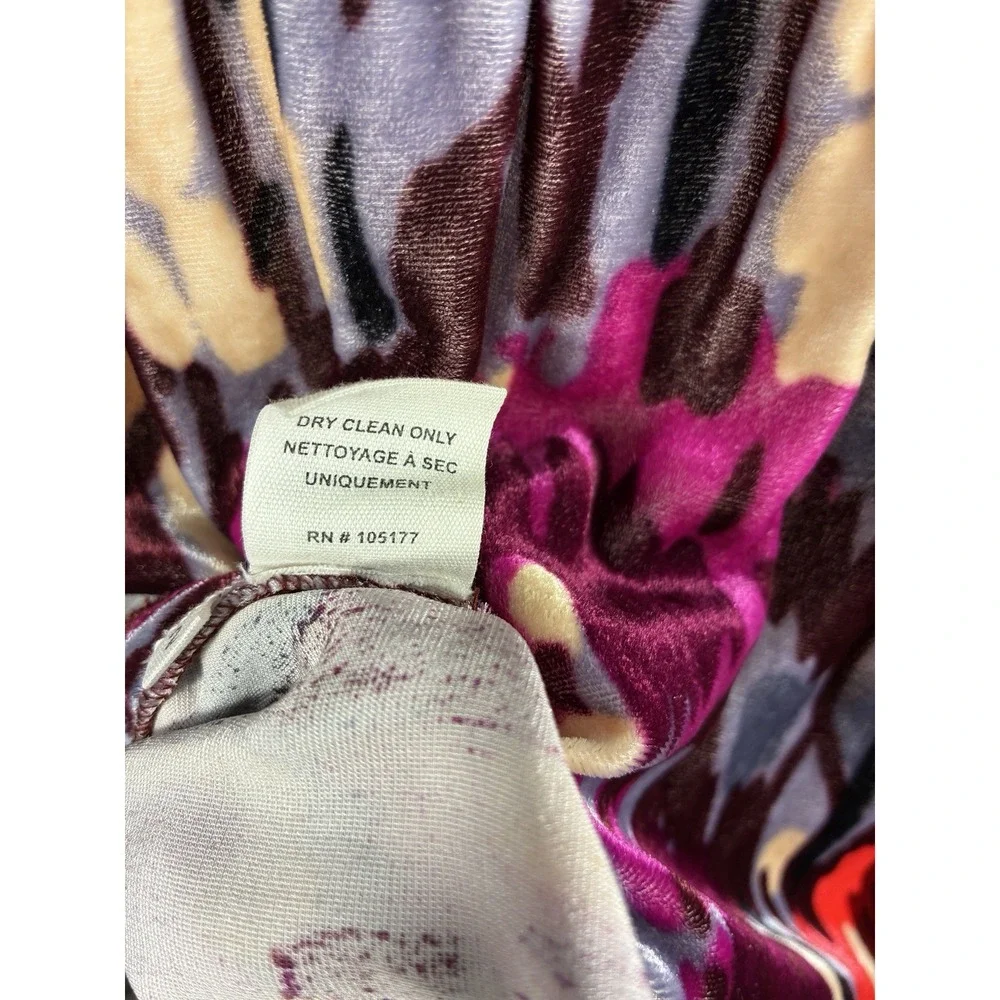 ULLA JOHNSON Size 2 Multi Color Velour Abstract Floral Beaded Blouse Boho